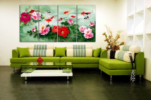 Tranh treo tường cửu ngư quần hội PT0115