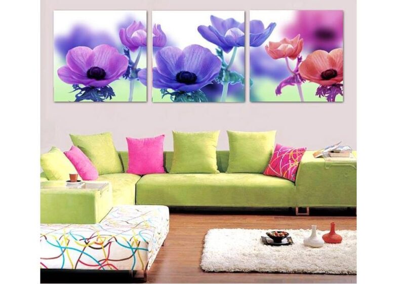 Tranh treo tường hoa đỏ tím HL258