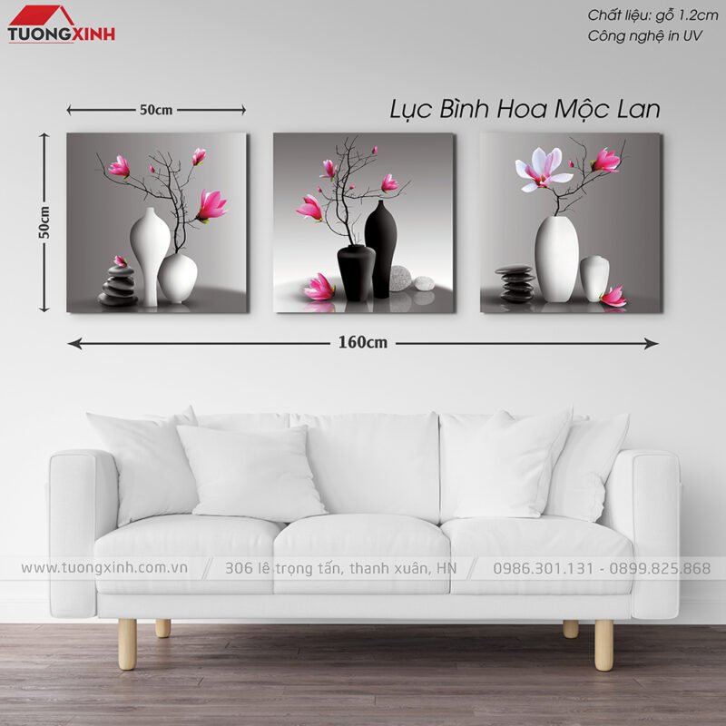 Tranh treo tường lục bình mộc lan NT270 - Ảnh 6