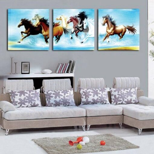 Tranh đồng hồ treo tường mã đáo PT284