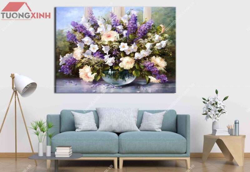 Tranh in vải canvas hoa lá CV504