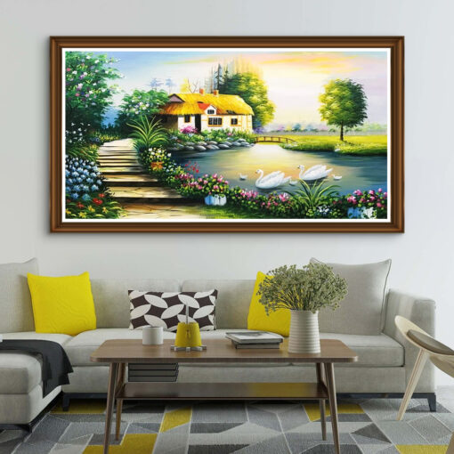 Tranh sơn dầu làng quê SD410