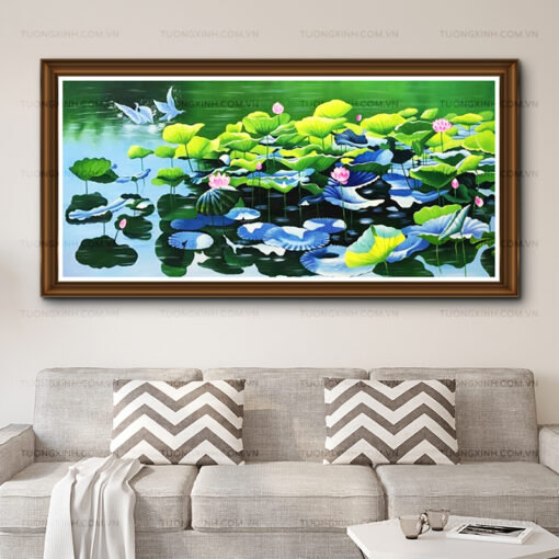 Tranh sơn dầu hồ sen SD449