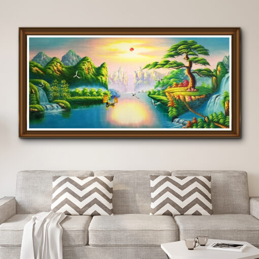 tranh sơn dầu sơn thủy hữu tình SD404