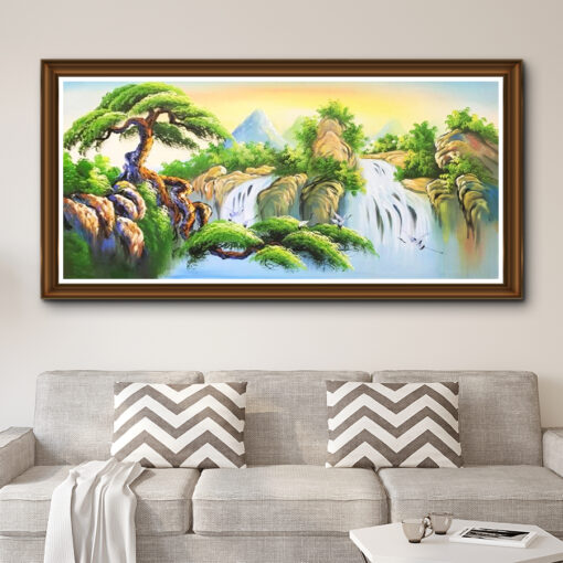 Tranh sơn dầu phong cảnh sơn thủy hữu tình SD442