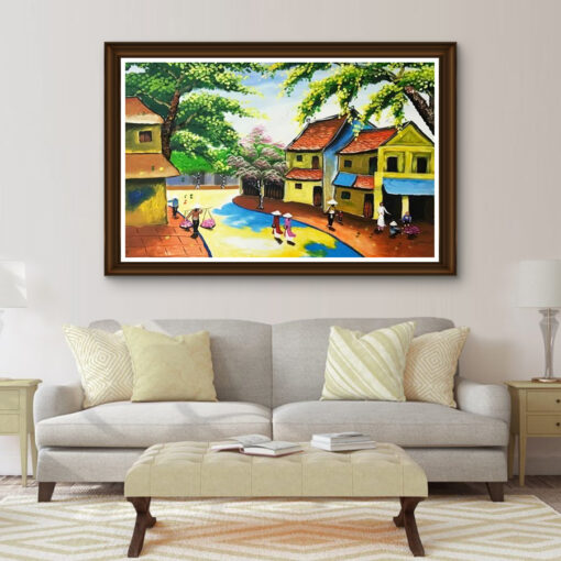 Tranh sơn dầu phố cổ  SD429