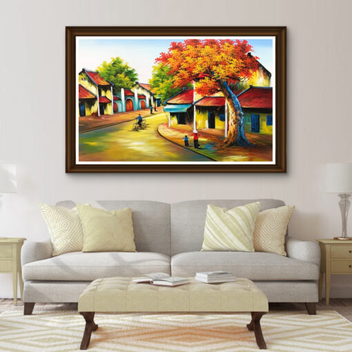 Tranh sơn dầu phố cổ SD441