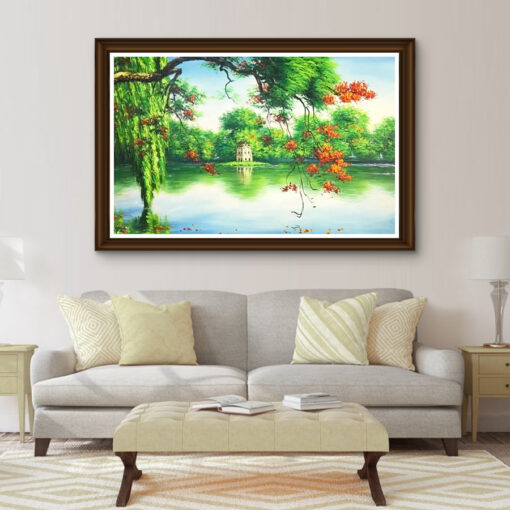 Tranh sơn dầu phong cảnh hồ gươm SD446
