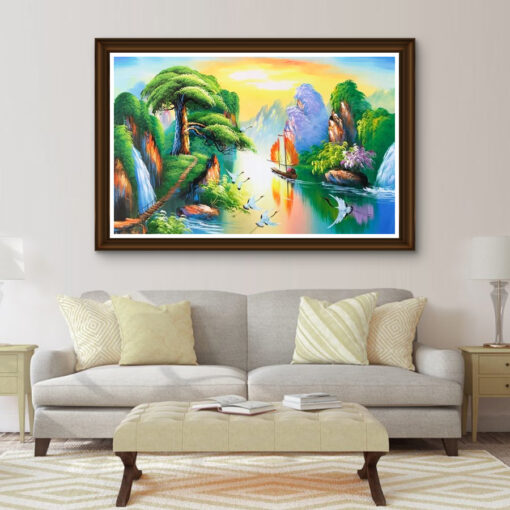 Tranh sơn dầu sơn thủy hữu tình SD414