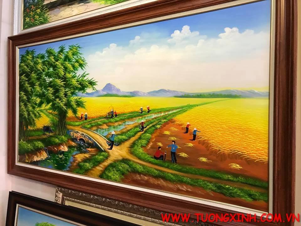 Tranh sơn dầu phong cảnh làng quê SD405 – TƯỜNG XINH