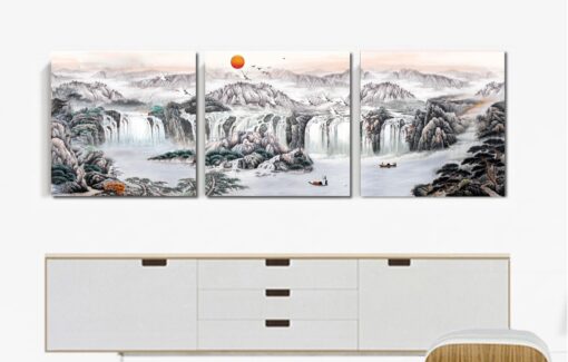 tranh treo tường phòng khách thủy mạc PT509