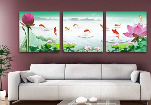 Tranh treo tường cửa ngư quần hội PT499