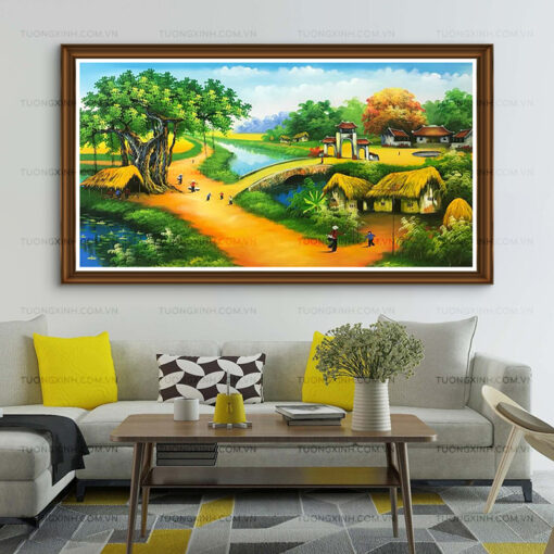 Tranh sơn dầu đồng quê SD459