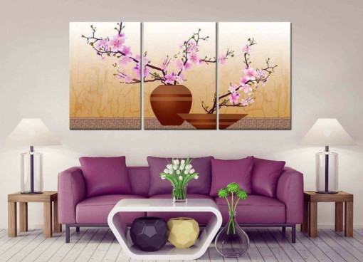 Tranh treo tường nghệ thuật hoa đào HL533