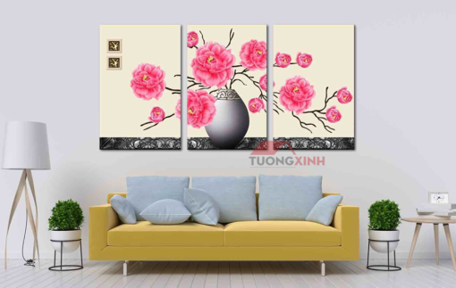Tranh treo tường hoa mẫu đơn PK173