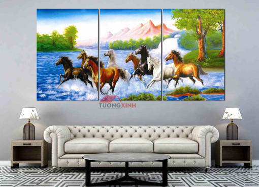 Tranh phong thủy mã đáo thành công PT0109