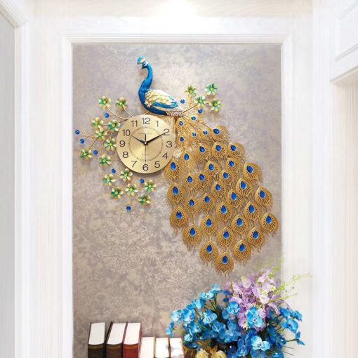 Đồng hồ treo tường nghệ thuật 2020 78 Đồng hồ treo tường Chim Công DH808