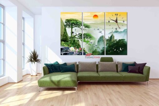 Đồng hồ treo tường nghệ thuật 2020 59 Tranh đồng hồ thiên nhiên TN832