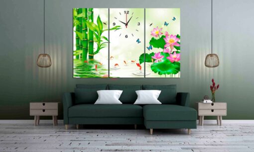 Đồng hồ treo tường nghệ thuật 2020 40 Tranh đồng hồ thiên nhiên hoa lá HL837