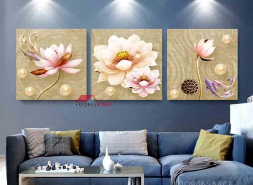 Tranh treo tường Hoa Sen Vàng HL883