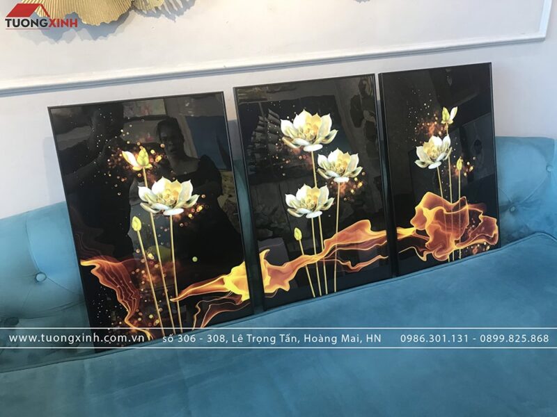 Tranh treo tường nghệ thuật Hoa Sen Vàng HL1010 - Ảnh 3