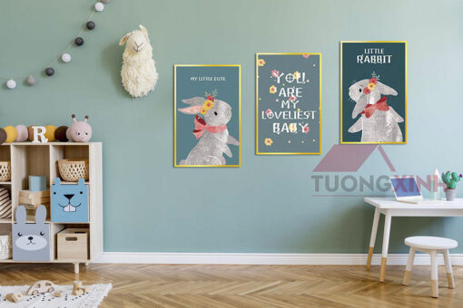 Tranh khung treo tường thỏ con đáng yêu SCA447