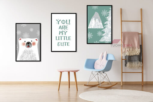 Tranh treo tường trang trí phòng ngủ gấu bắc cực SCA432
