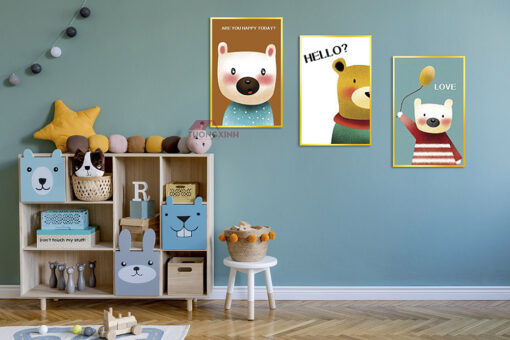 Tranh khung trang trí phòng trẻ gấu kitty SCA509