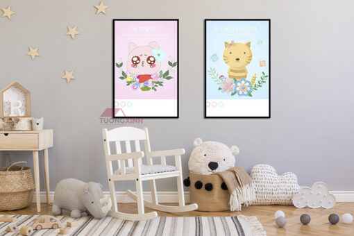 Tranh khung trang trí mèo con đáng yêu SCA459