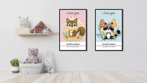 Tranh trang trí chồn con đáng yêu SCA460