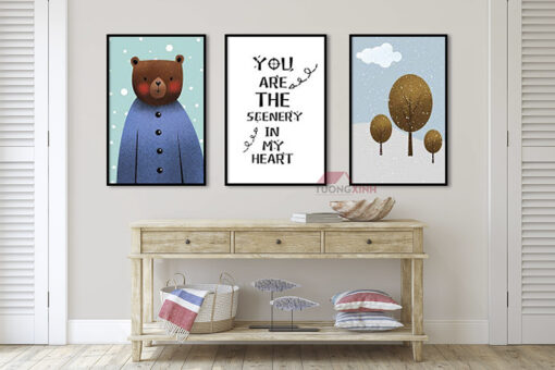 Tranh trang trí phòng ngủ cho bé gấu poor SCA435