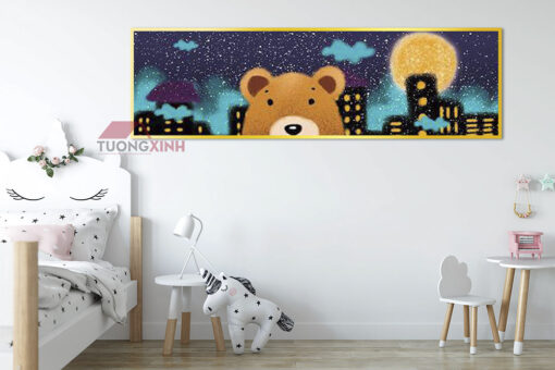 Tranh treo tường phòng ngủ Gấu Poor SCA512
