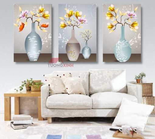 Tranh treo tường 3 lọ hoa nghệ thuật HL422