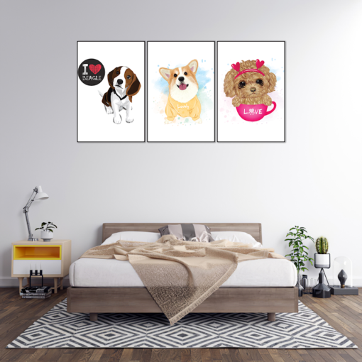 Tranh trang trí cún con đáng yêu SCA341
