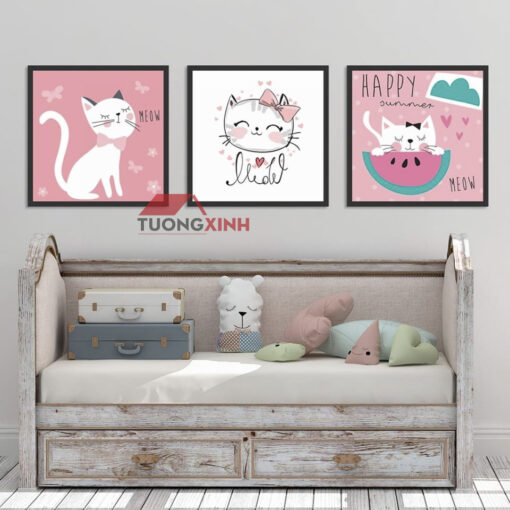 Tranh trang trí phòng bé mèo kitty SCA637