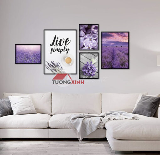 Tranh treo tường phong cảnh đồng tím SCA642