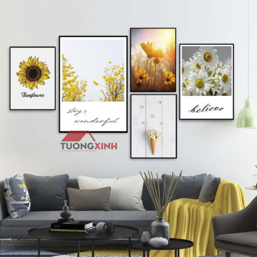 Tranh treo tường phòng khách hoa nghệ thuật SCA682