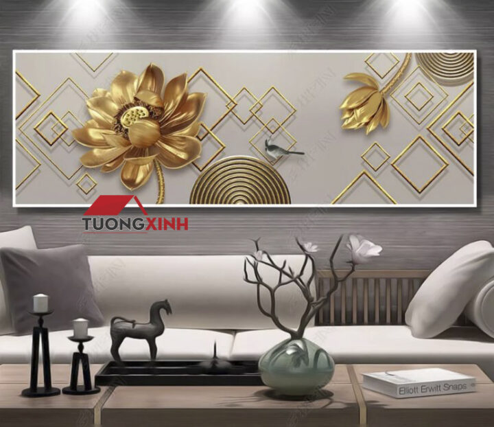 Tranh-treo-tường-Scandinavia-Hoa-Sen-Vàng-SCA907-768×663