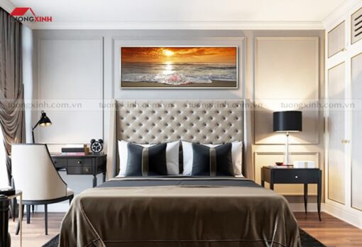 Tranh treo phòng ngủ phong cảnh hoàng hôn trên biển SCA200A