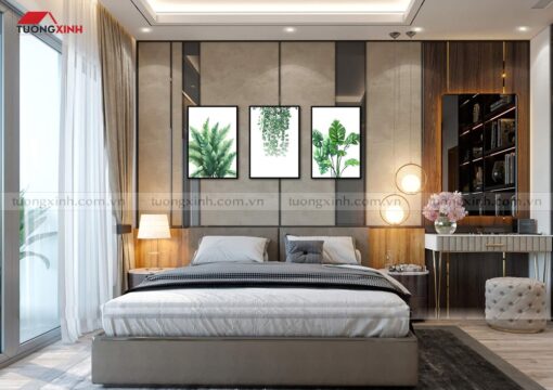 Tranh treo tường lá cây trang trí phòng ngủ SCA722A
