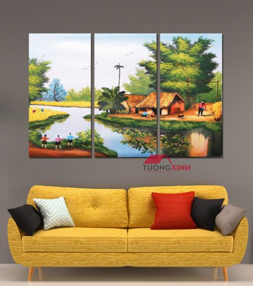 Tranh đồng quê treo phòng khách TN1434