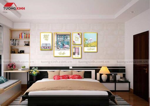 Tranh khung treo tường phòng ngủ phong cách hiện đại SCA485A