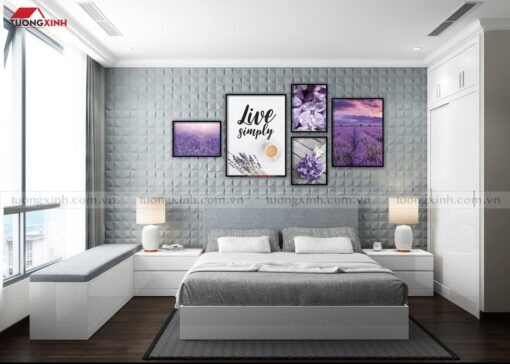 Tranh treo tường phòng ngủ phong cảnh đồng tím SCA642A