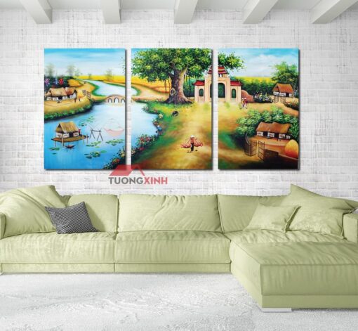 Tranh phòng khách phong cảnh đồng quê TN1437