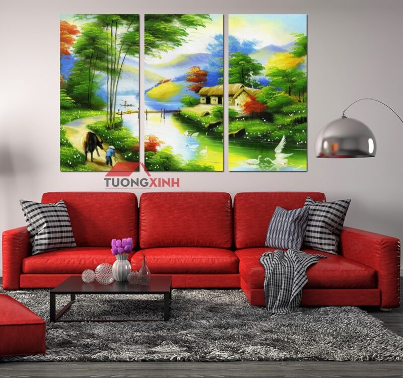 Tranh đồng quê treo phòng khách TN1449