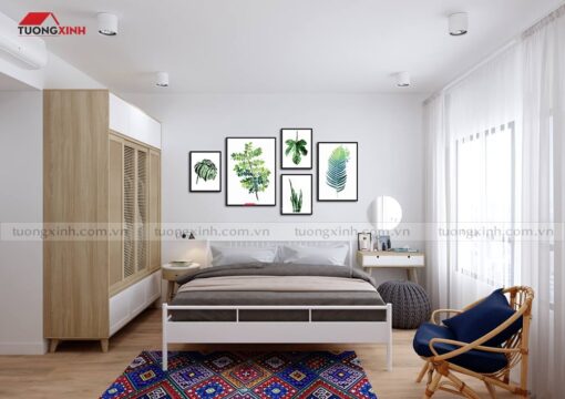 Tranh chủ đề lá cây trang trí phòng ngủ SCA1292A