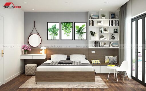 Tranh treo tường lá cây trang trí phòng ngủ SCA930A