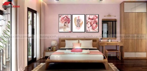 Tranh trang trí phòng ngủ hoa hồng lãng mạn SCA1412A