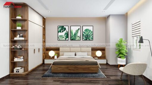 Tranh treo tường phòng ngủ chủ đề hoa lá SCA0115A