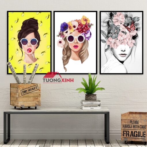 Tranh chân dung cô gái nghệ thuật NT1215